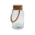 Round Glass Jar with Rope