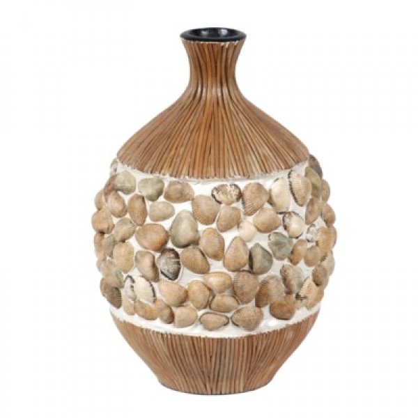 Ceramic Vase with Clam Shells - Medium
