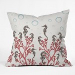 Seahorse Forest Throw Pillow