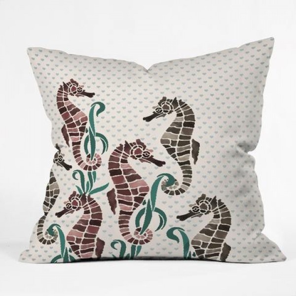 Seahorse Love Throw Pillow