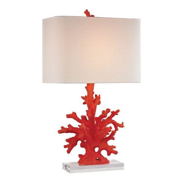 Red Coral Table Lamp in Red