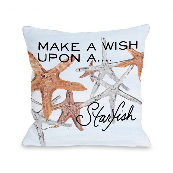 Wish Upon a Starfish - Multi Throw Pillow