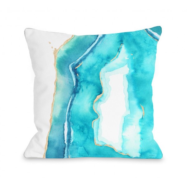 Bold Formations - Caribbean Aqua Throw Pillow