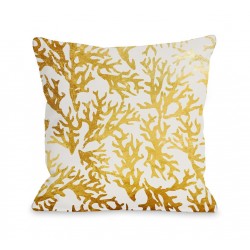 Coral Gold Throw Pillow 