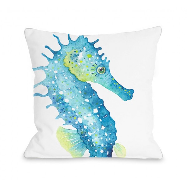 Oversized Seahorse Throw Pillow
